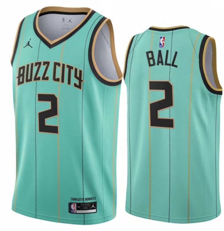 Men Charlotte Hornets 2 Ball Green City Edition NBA Jerseys